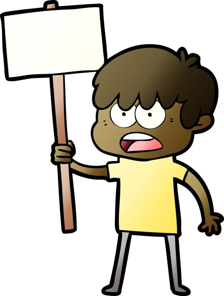 worried cartoon boy vector