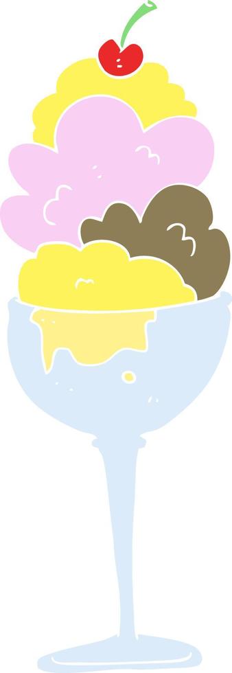 ilustración de color plano de helado vector