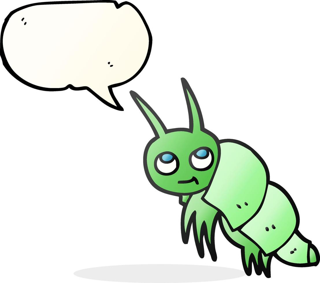 freehand drawn speech bubble cartoon little bug vector