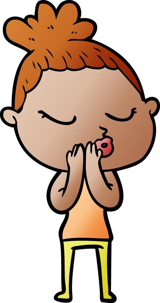 cartoon calm woman vector