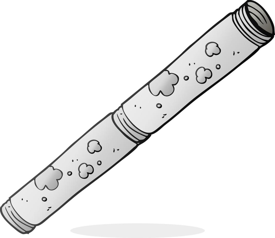 freehand drawn cartoon old pipe vector