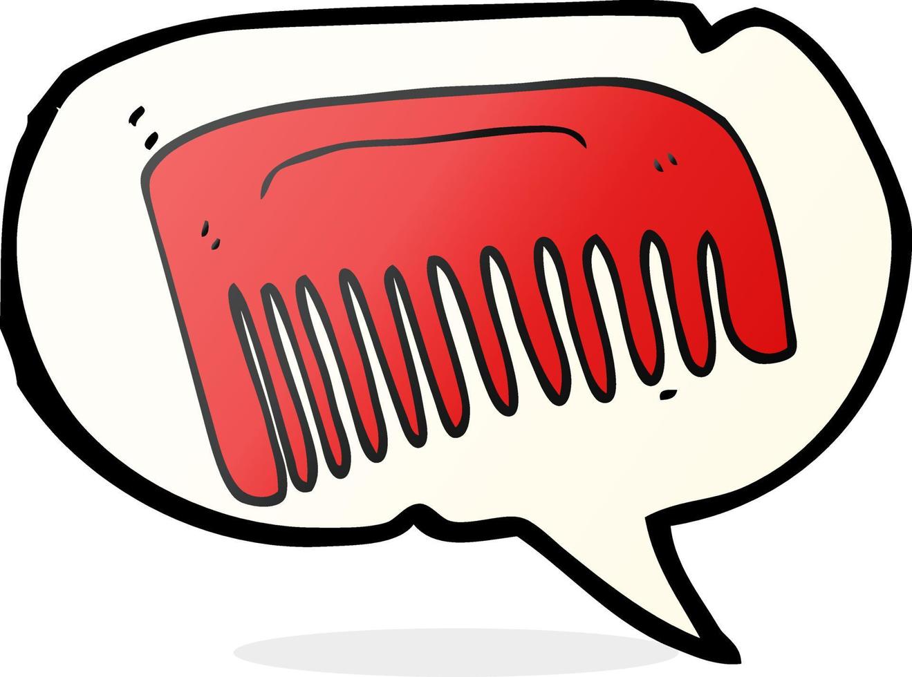 freehand drawn speech bubble cartoon comb vector