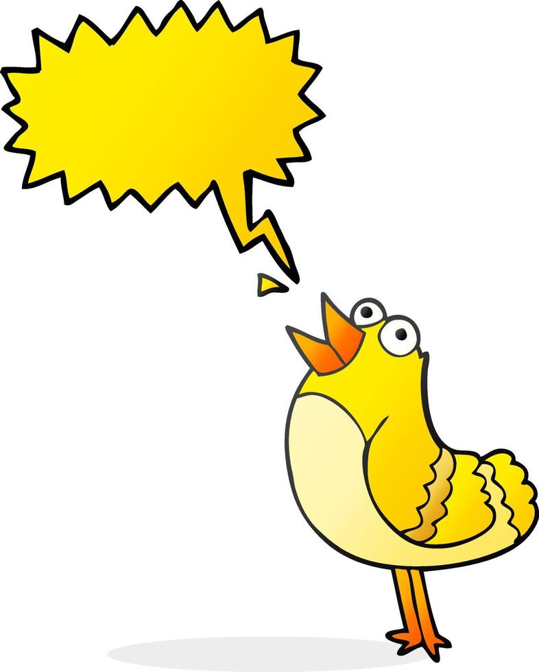 freehand drawn speech bubble cartoon bird vector