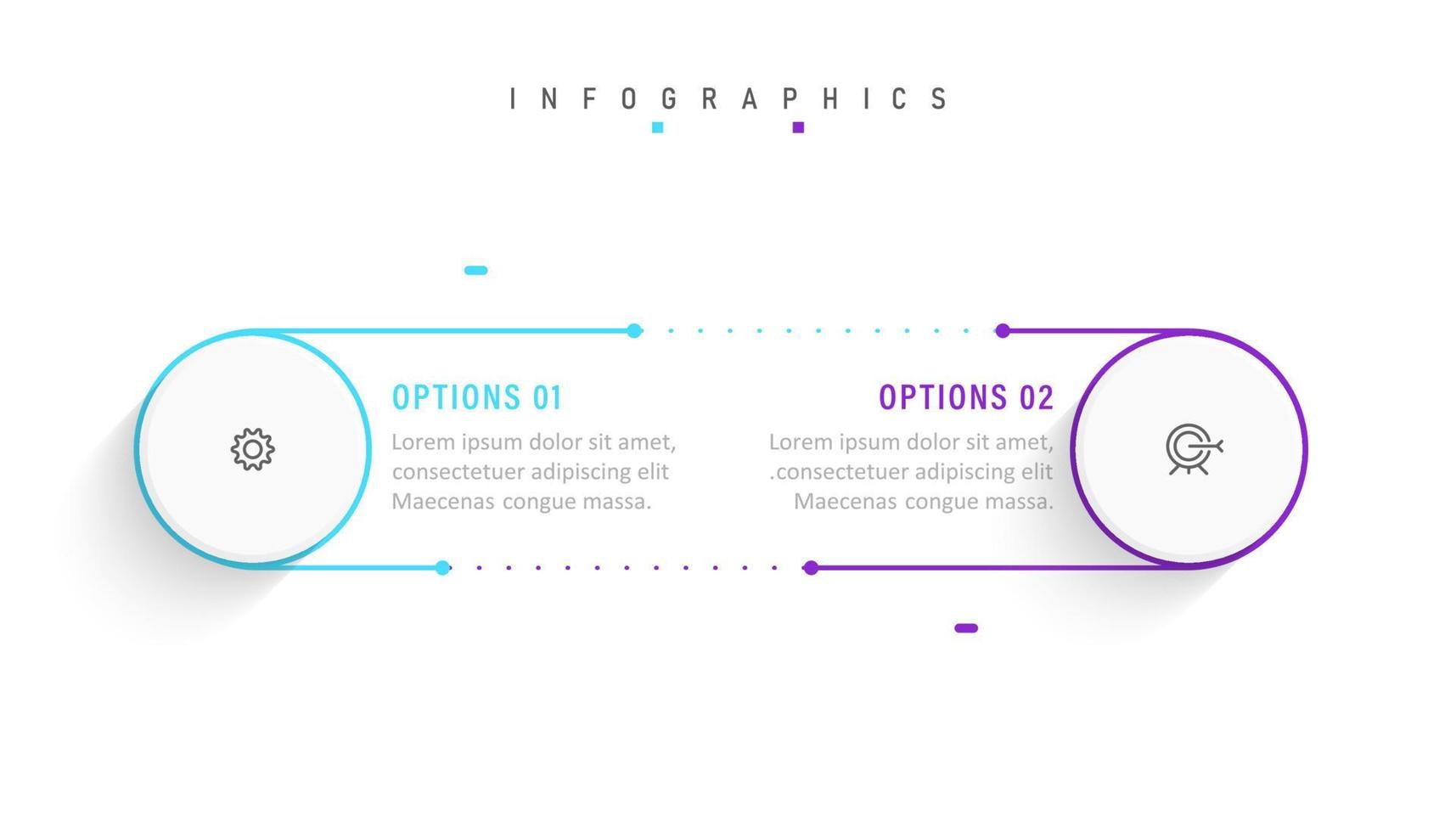 Vector Infographic label design template with icons and 2 options or steps. Can be used for process diagram, presentations, workflow layout, banner, flow chart, info graph.