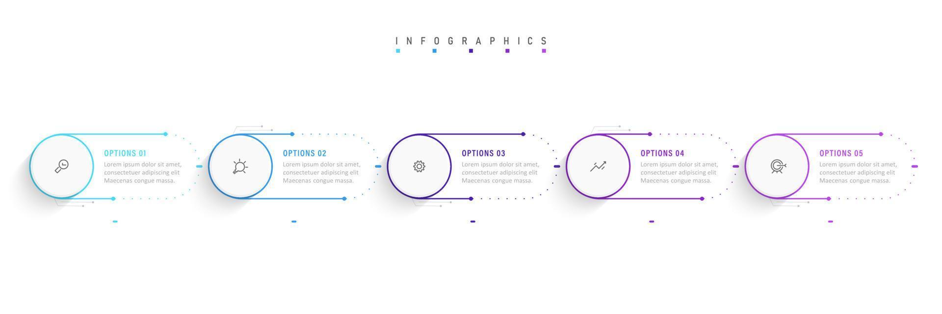 Vector Infographic label design template with icons and 5 options or steps. Can be used for process diagram, presentations, workflow layout, banner, flow chart, info graph.