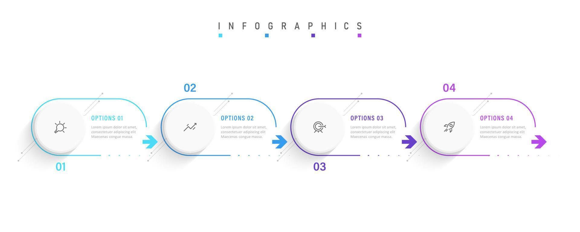Vector Infographic label design template with icons and 4 options or steps. Can be used for process diagram, presentations, workflow layout, banner, flow chart, info graph.