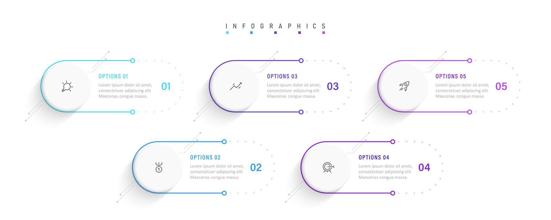 Vector Infographic label design template with icons and 5 options or steps. Can be used for process diagram, presentations, workflow layout, banner, flow chart, info graph.