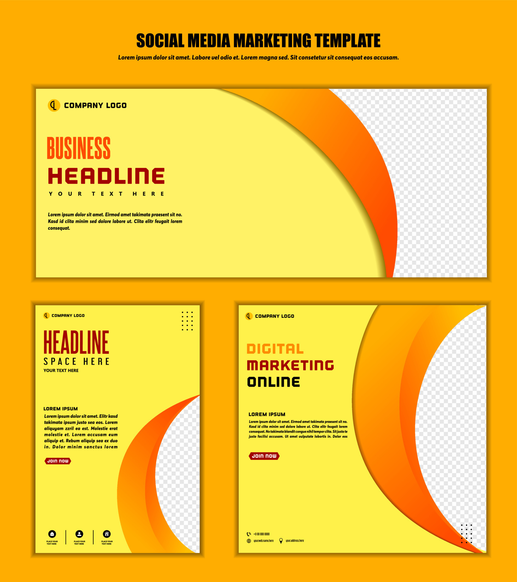 Abstract Background Social media post modern design, for business