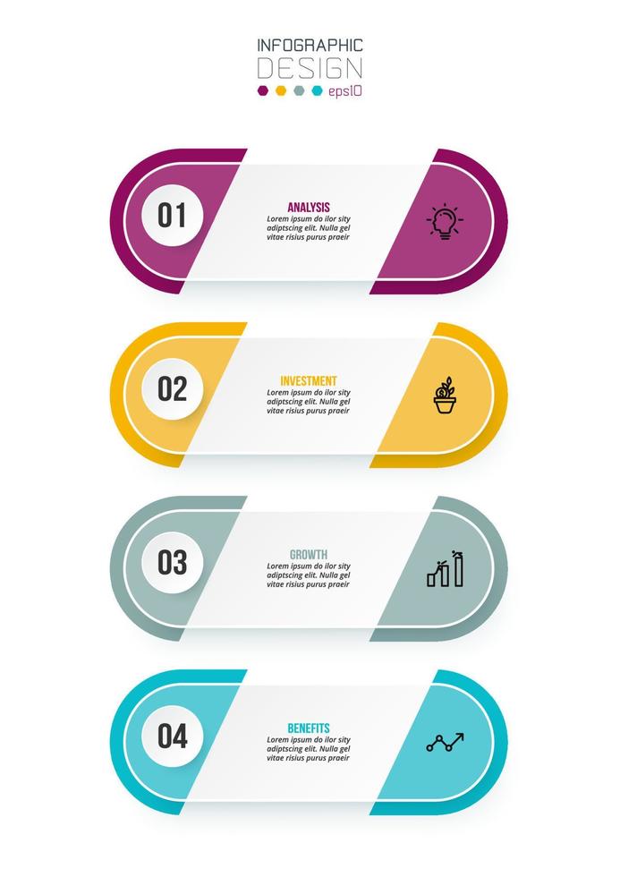 concepto de negocio de plantilla infográfica con flujo de trabajo. vector