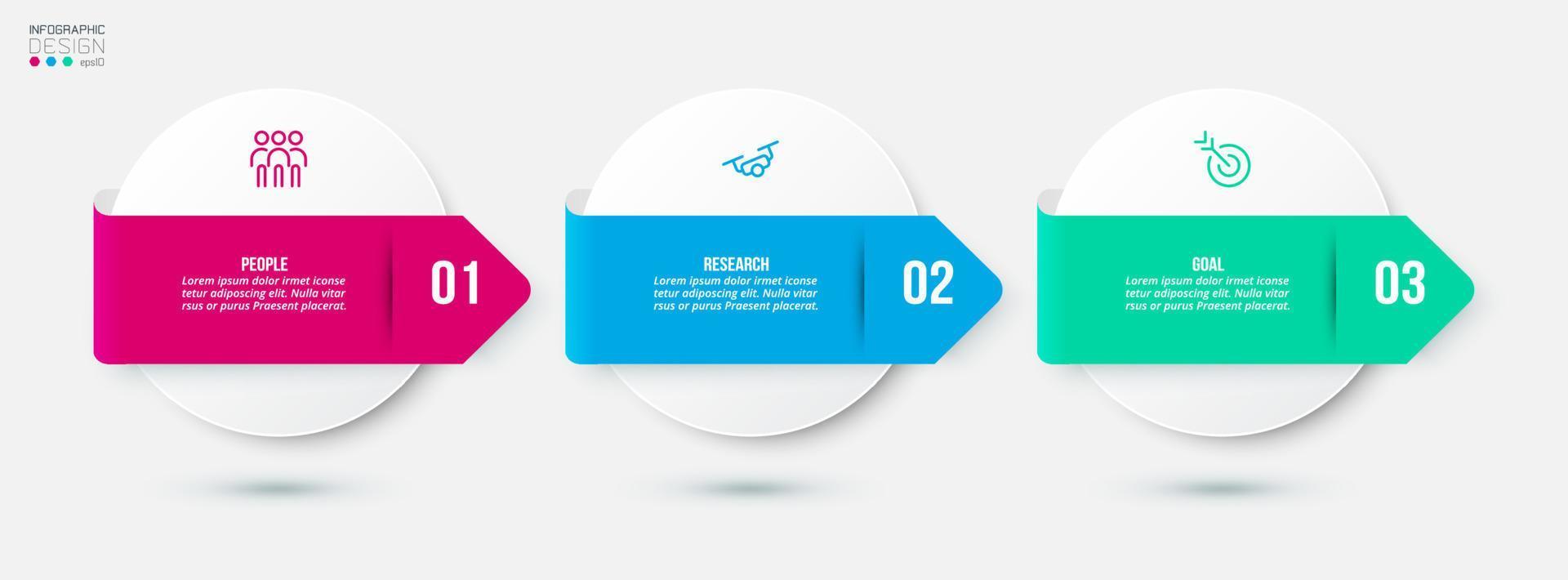 Infographic template business concept with step. vector