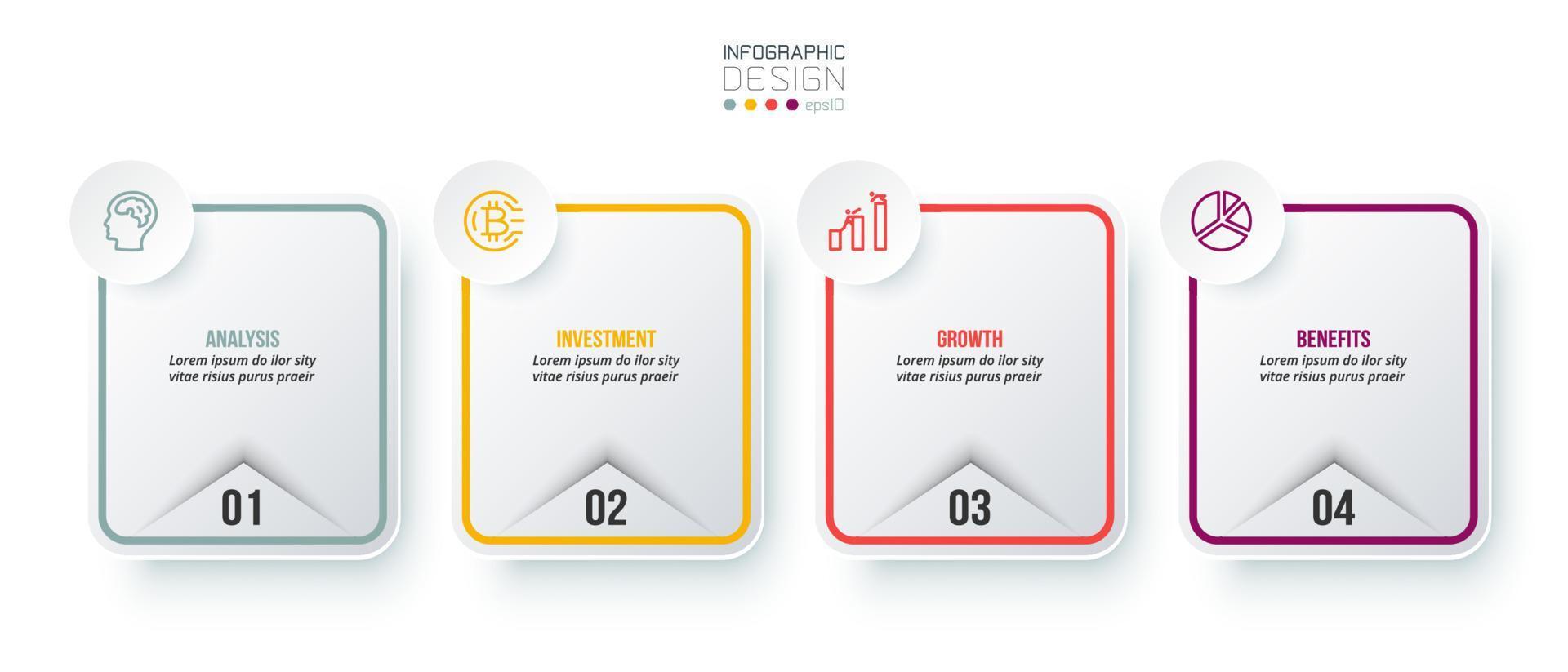 Infographic template business concept with step. vector
