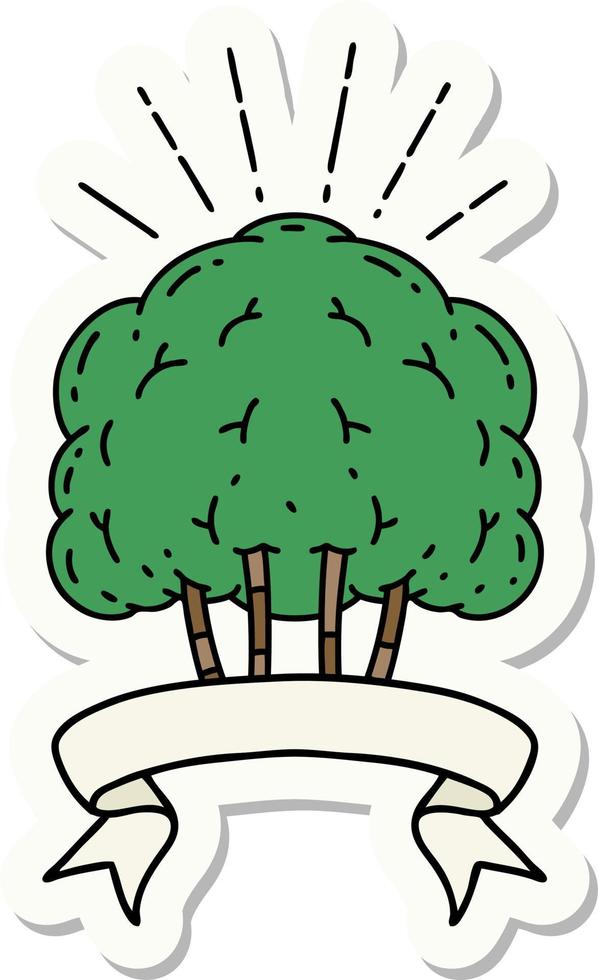 sticker of a tattoo style tree vector