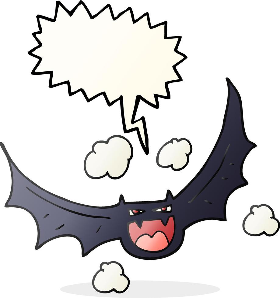 freehand drawn speech bubble cartoon halloween bat vector