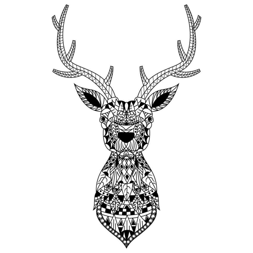 Deer head line art vector