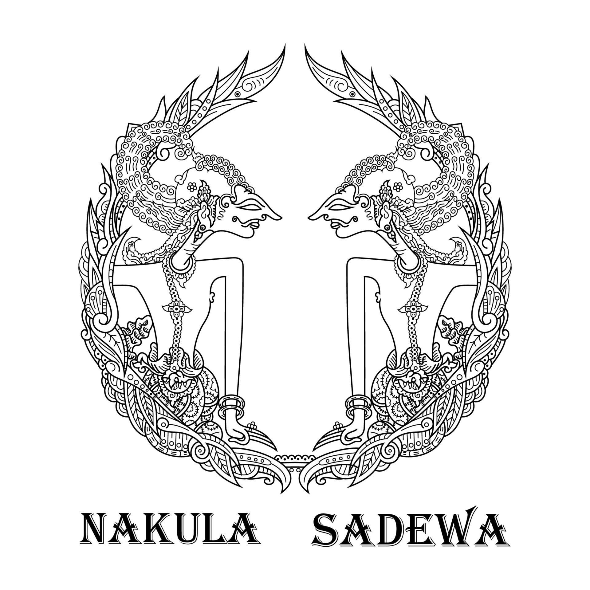 Wayang kulit nakula sadewa line art 11862276 Vector Art at Vecteezy