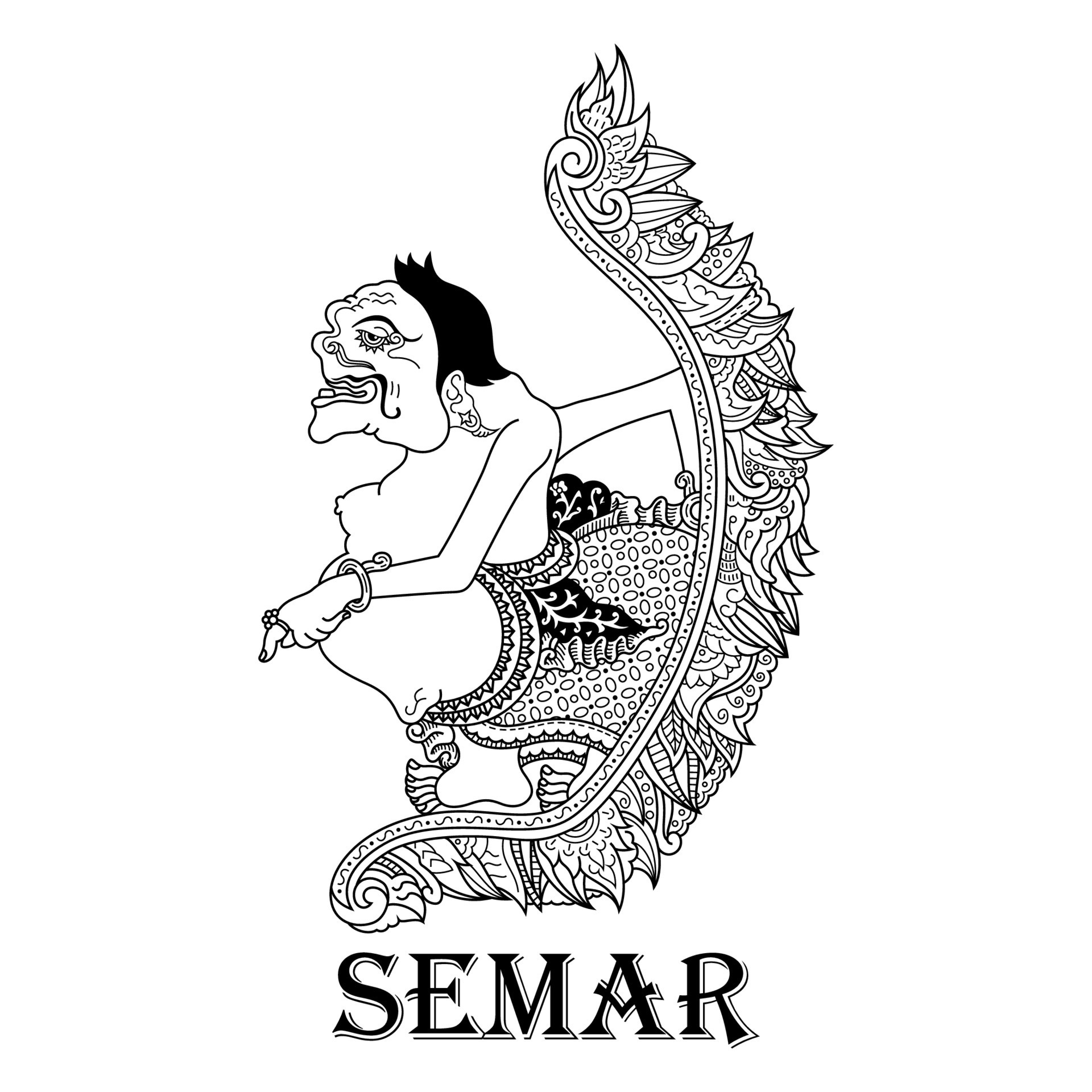 Ilustrasi vektor wayang kulit Semar