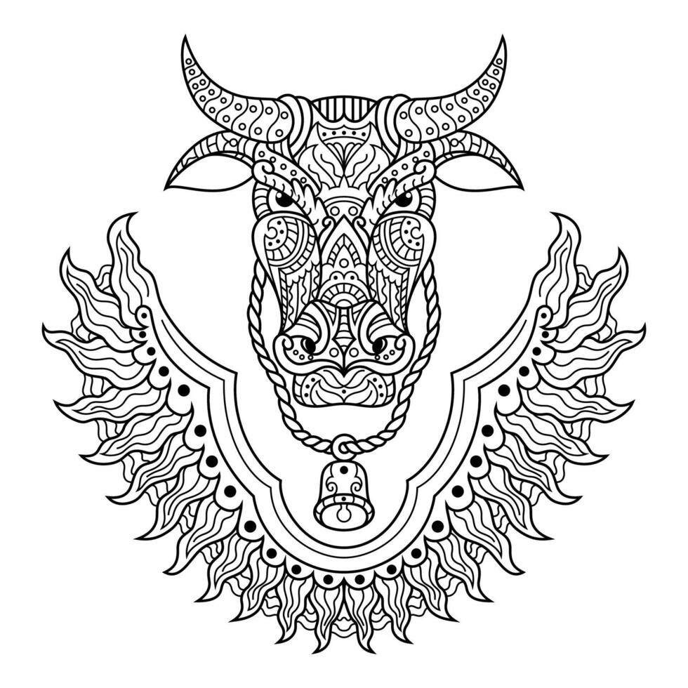 Buffalo head line art 11862288 Vector Art at Vecteezy