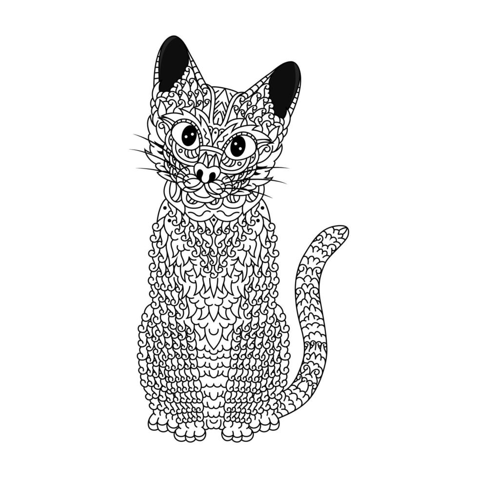 arte lineal de gato vector