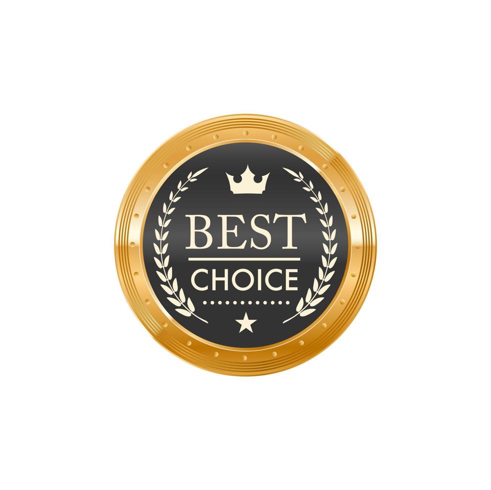 Best choice golden badge and customer choice label vector