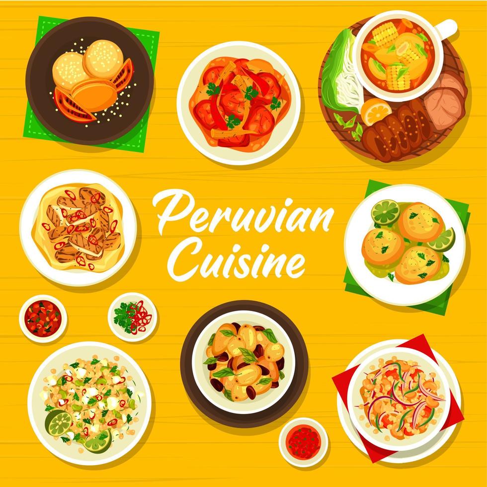 Peruvian cuisine cover page design template vector