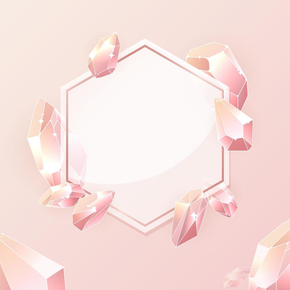 Luxury Rose Gold Gemstones with Hexagonal Shape vector