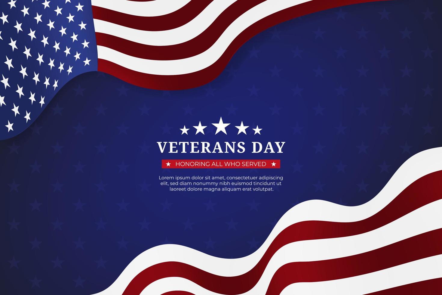 realistic Veterans Day concept banner vector