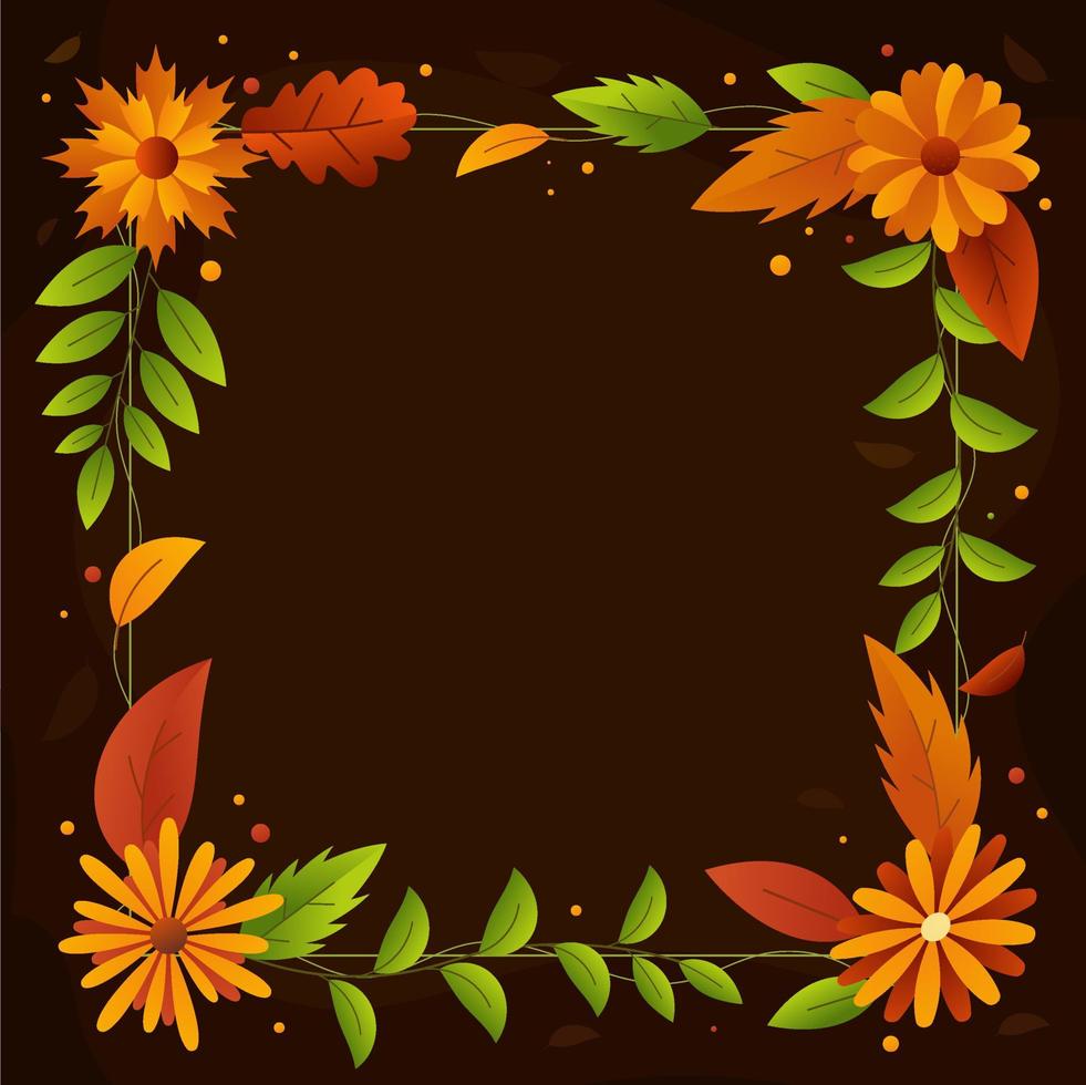 Nature Fall Leaf Border Background vector