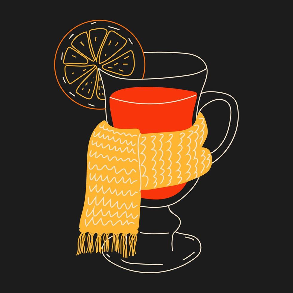 Mulled wine in a cup. vector