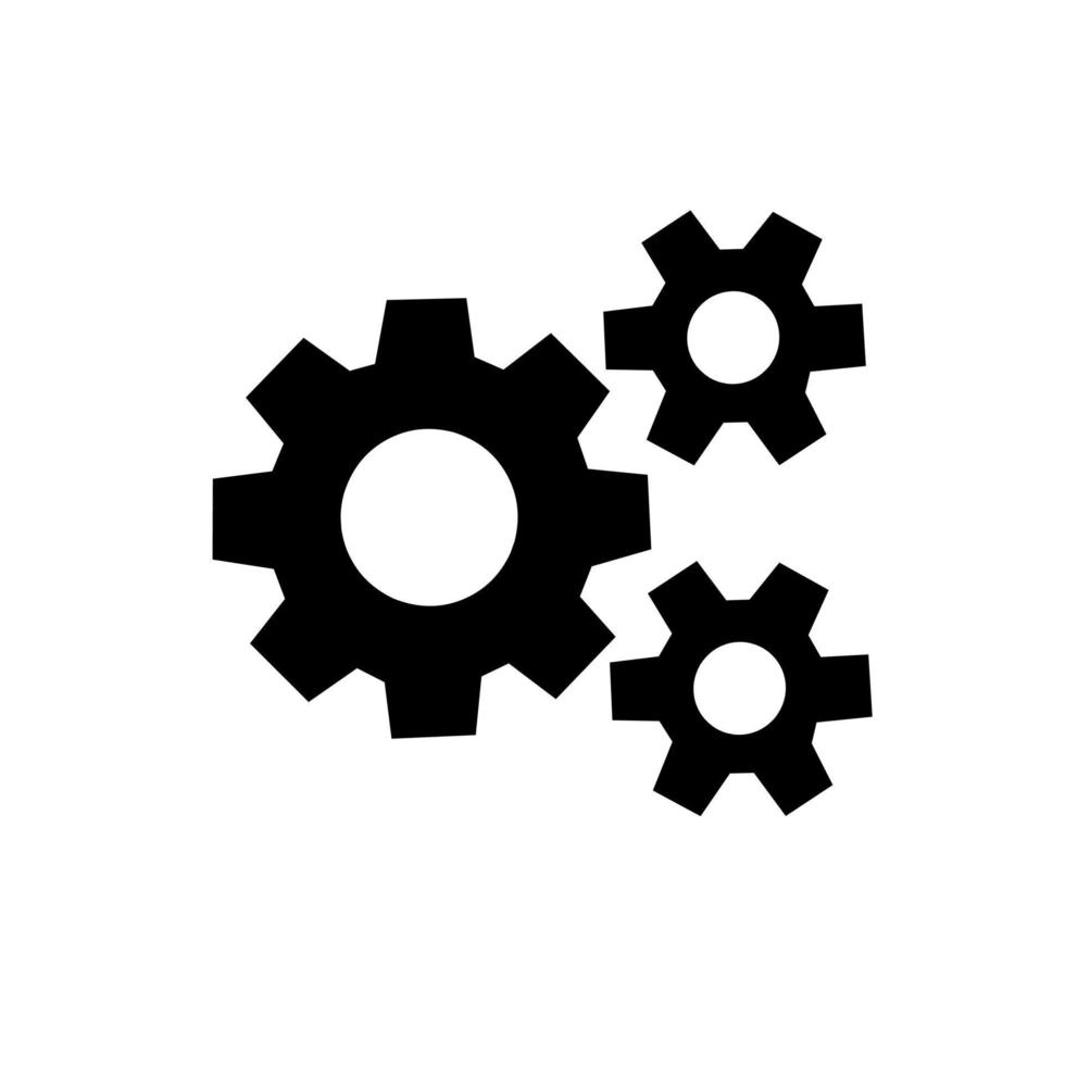 three gears icon, illustration vector