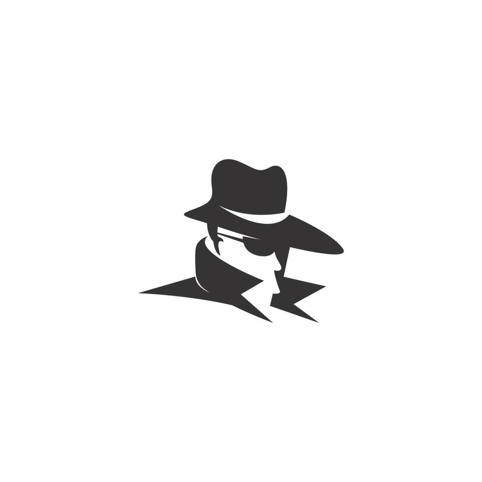 diseño de logotipo de icono de agente secreto vector