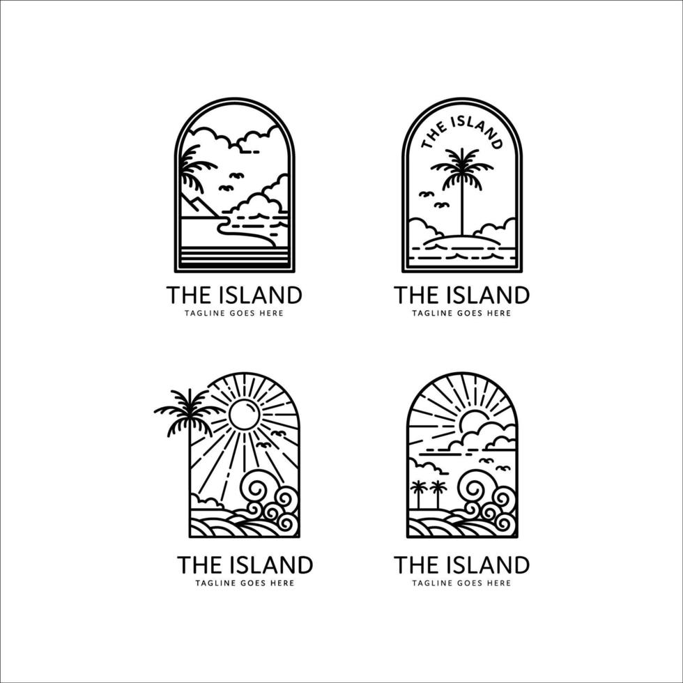 tropical beach logo collection vector