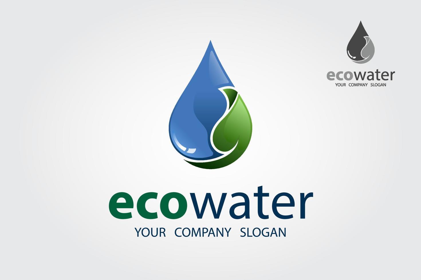 plantilla de logotipo de vector de agua ecológica. este logotipo se usa perfectamente para servicios de plomería y tuberías, servicios de mantenimiento de agua y también cualquier negocio relacionado con el agua.