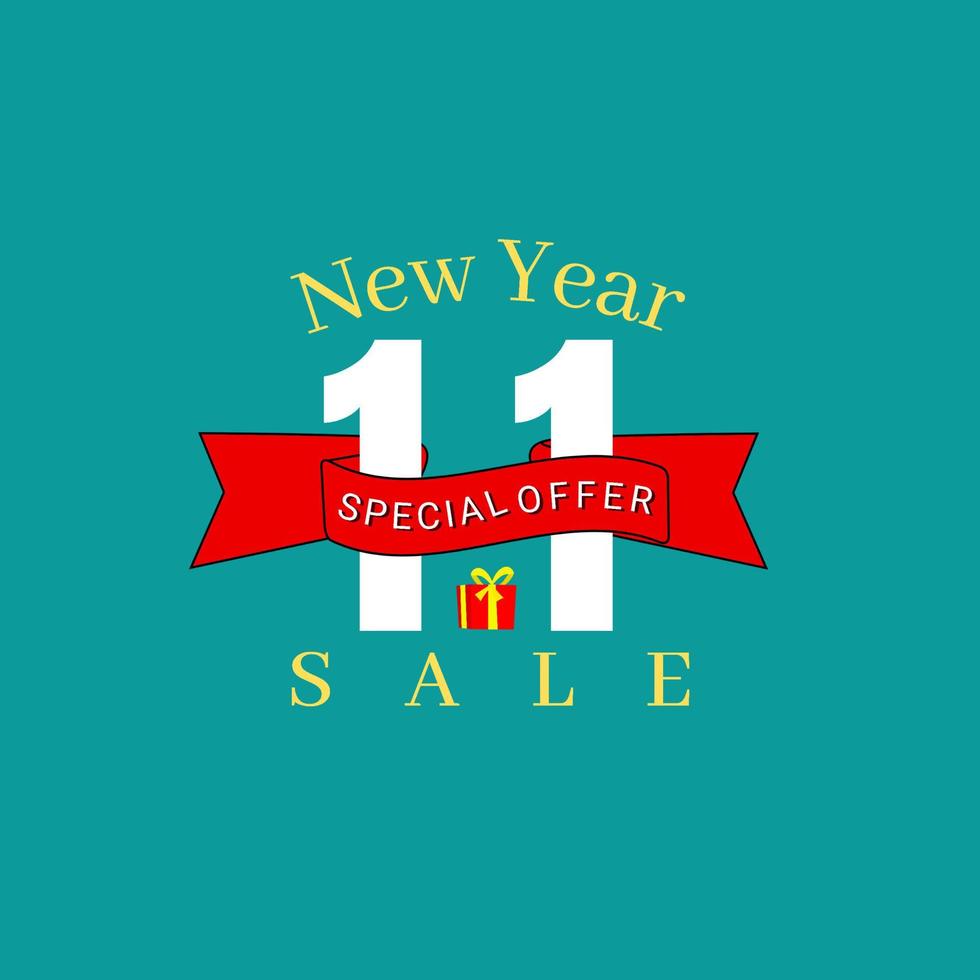 1.1 New year sale, special offer, New year sale discount vector