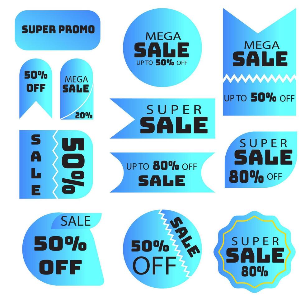 Set of discount offer sale banners. Best deal price stickers. vector