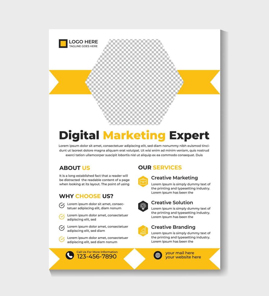 Modern Corporate business digital marketing agency flyer template and business brochure cover template or promotion flyer Free Vector
