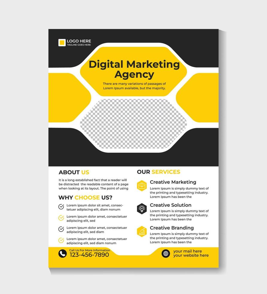 Corporate Business Flyer poster, brochure cover design layout background vector template in A4 size Free Vector