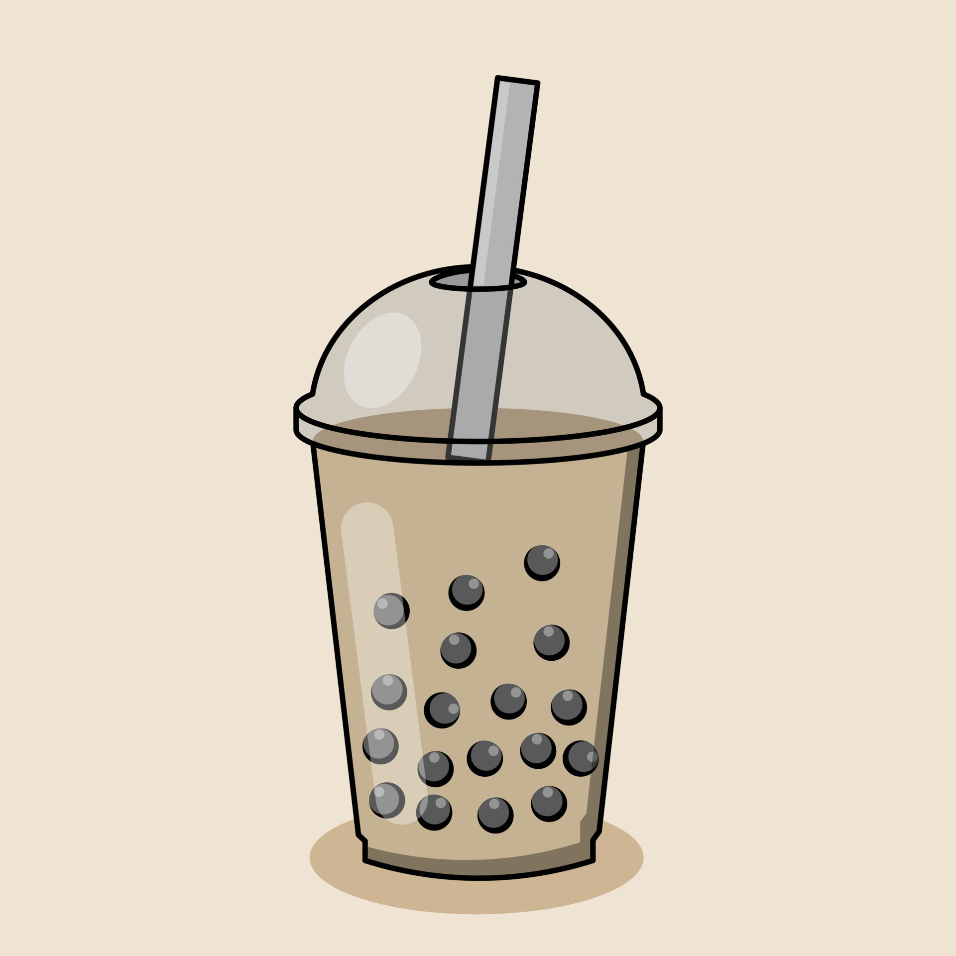Cartoon bubble milk choco tea cups. Bubble tea cups vector illustration  11863806 Vector Art at Vecteezy