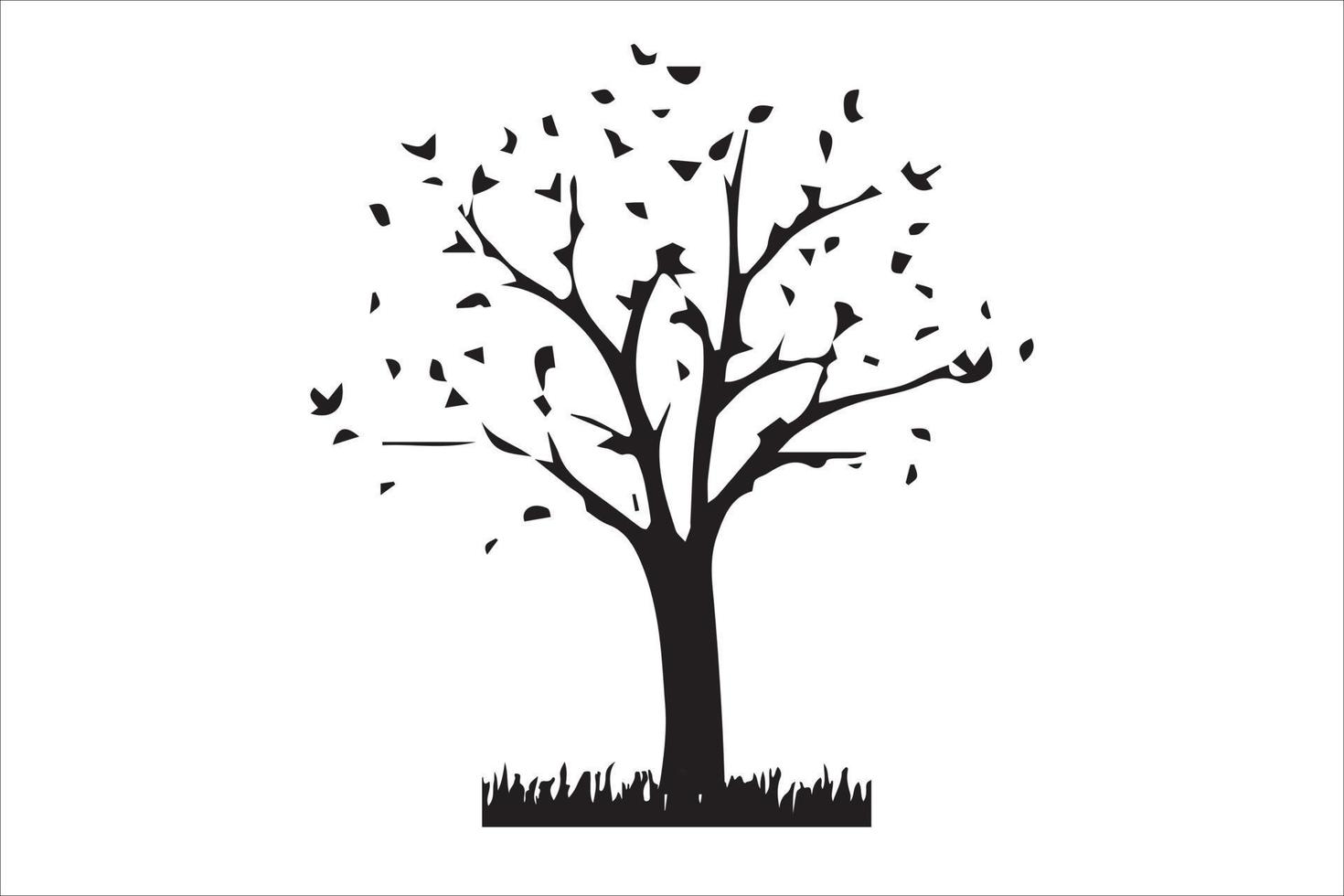 Tree silhouettes - red maple ,sugar maple, oak, poplar, green oak, birch vector