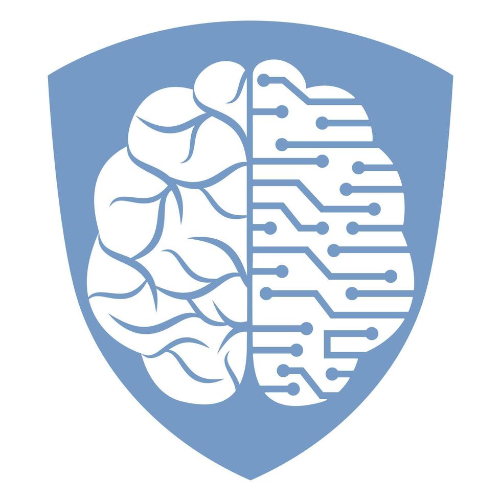 Brain connection logo design. digital brain logo template. Brainstorm icon. Logo ideas. Think idea concept. vector