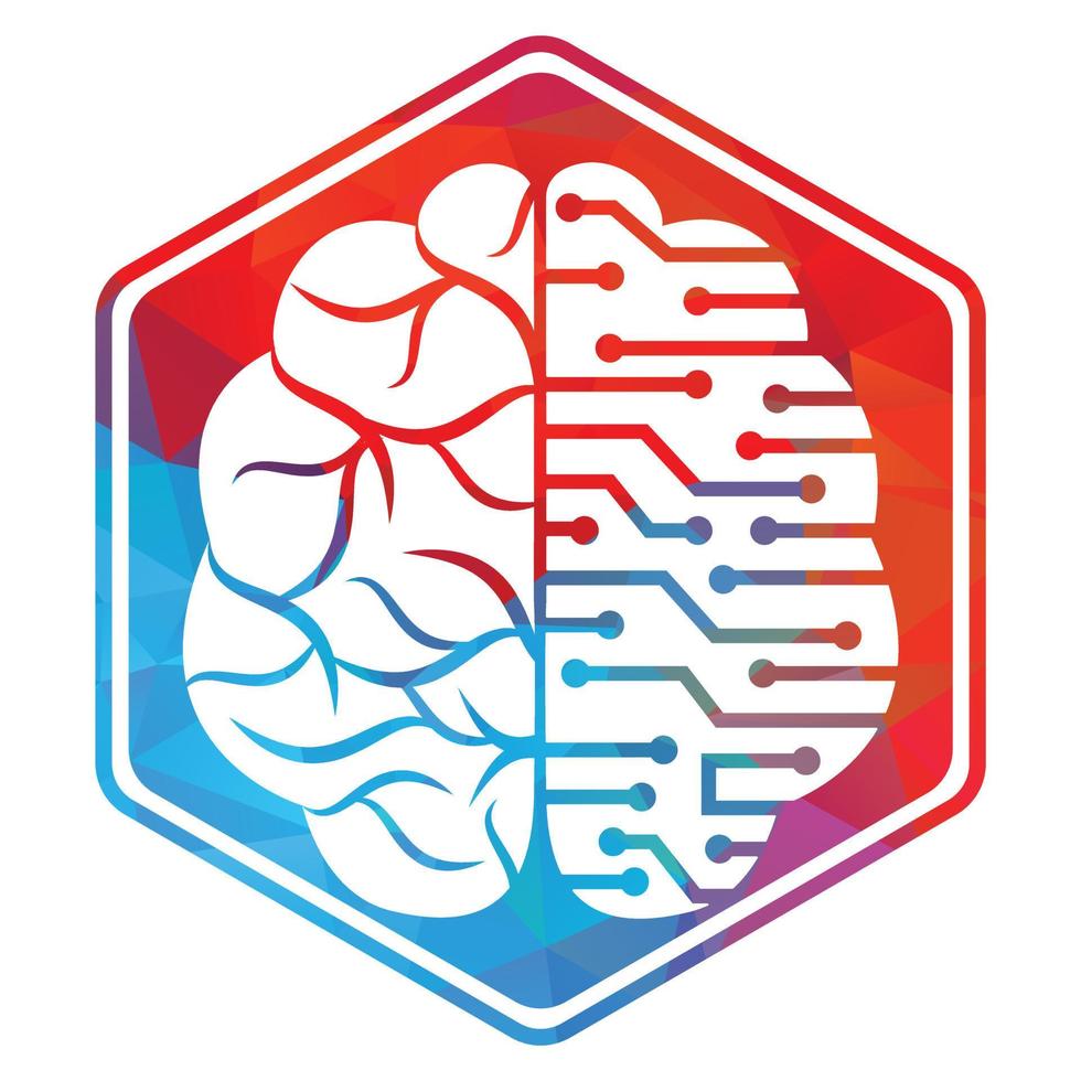 Brain connection logo design. digital brain logo template. Brainstorm icon. Logo ideas. Think idea concept. vector