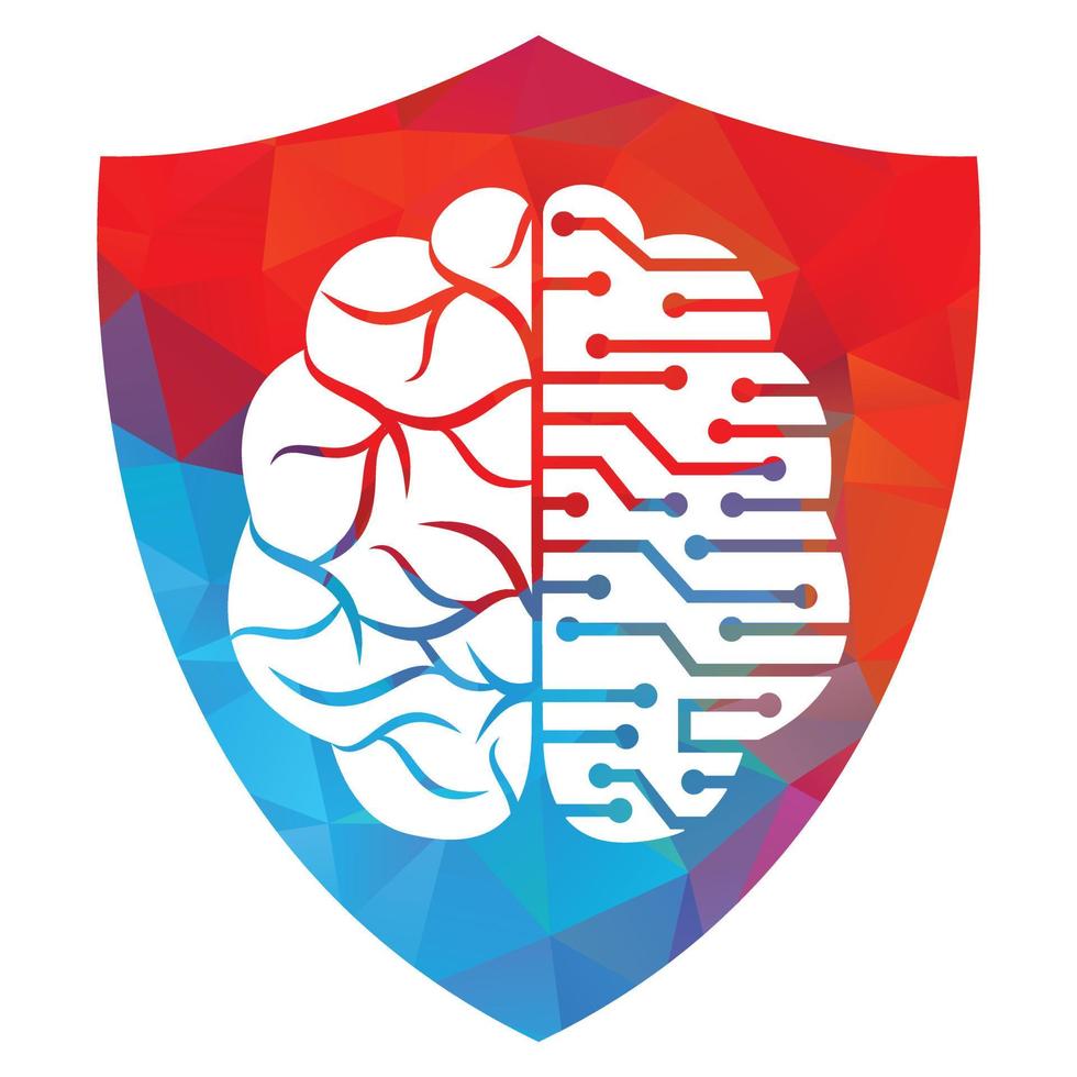 Brain connection logo design. digital brain logo template. Brainstorm icon. Logo ideas. Think idea concept. vector