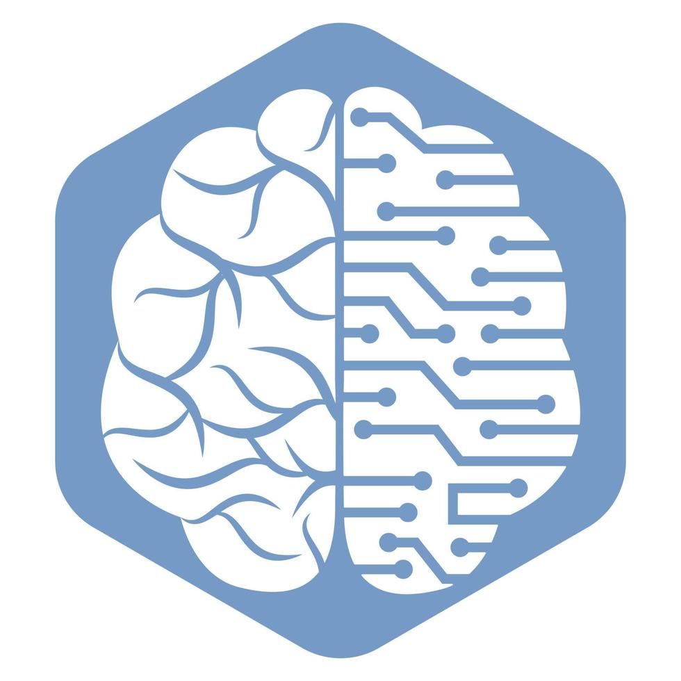 Brain connection logo design. digital brain logo template. Brainstorm icon. Logo ideas. Think idea concept. vector
