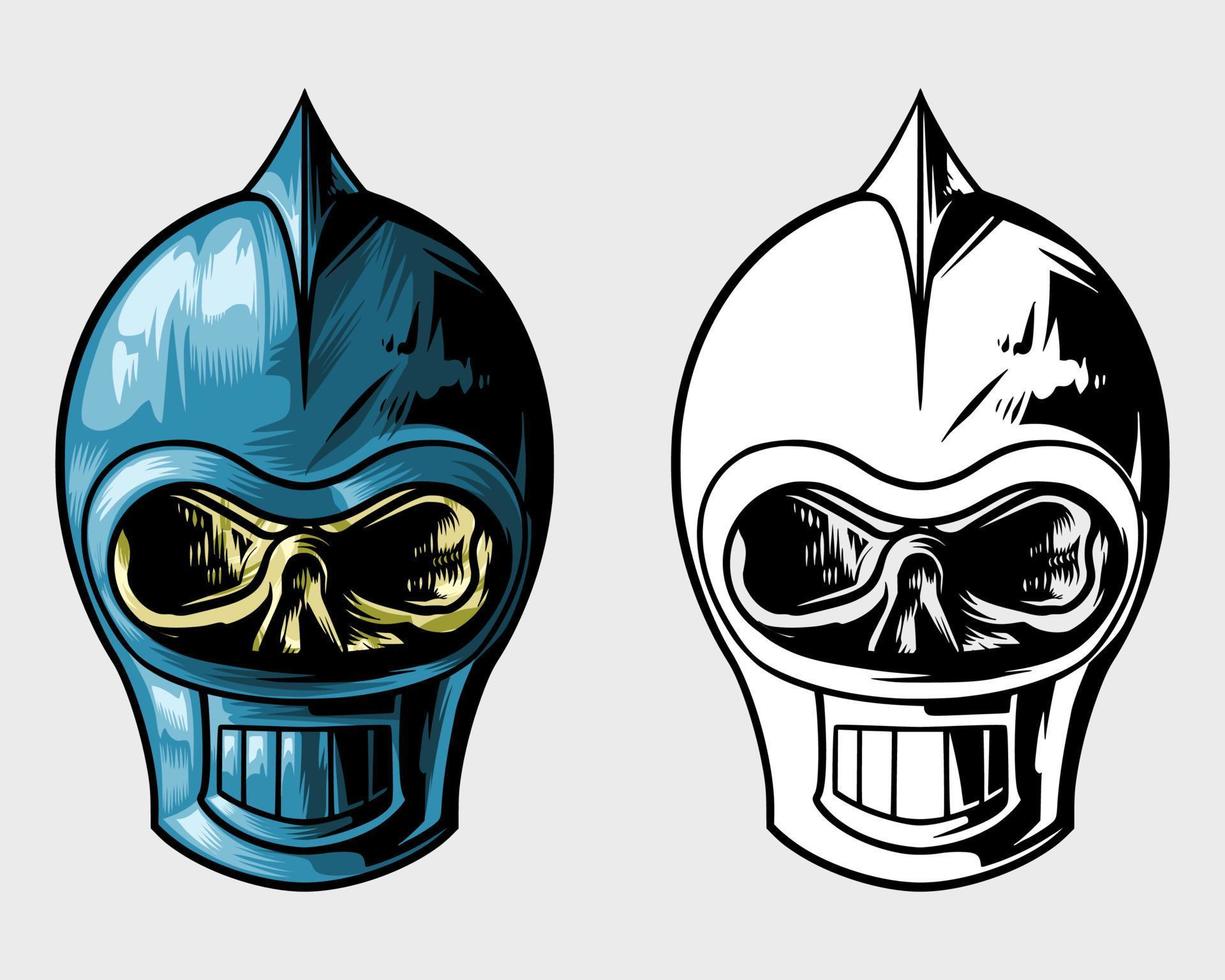 skull with unique and rare helmet vector