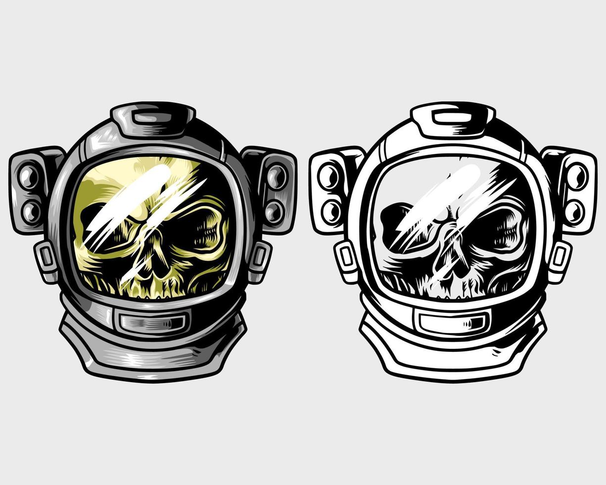 cráneo con casco de astronauta genial vector