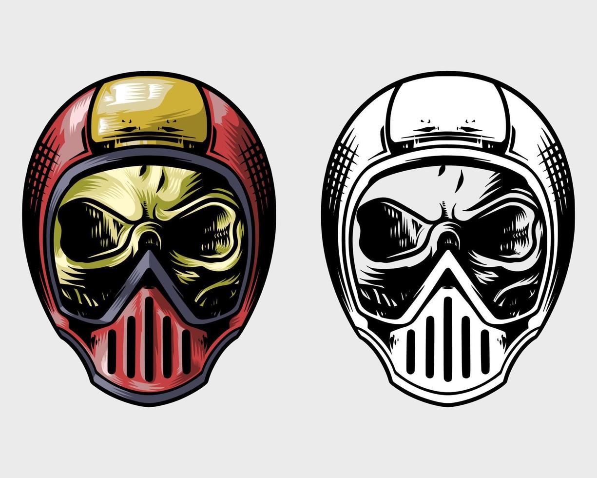 rare and unique full face helmet skull vector