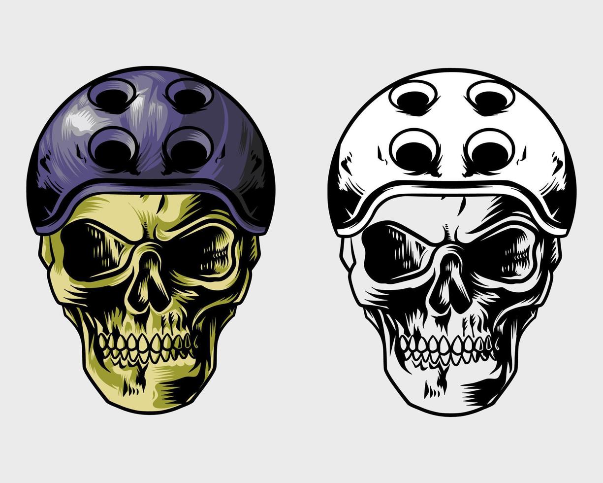 skull with helmet which is unique and cool vector