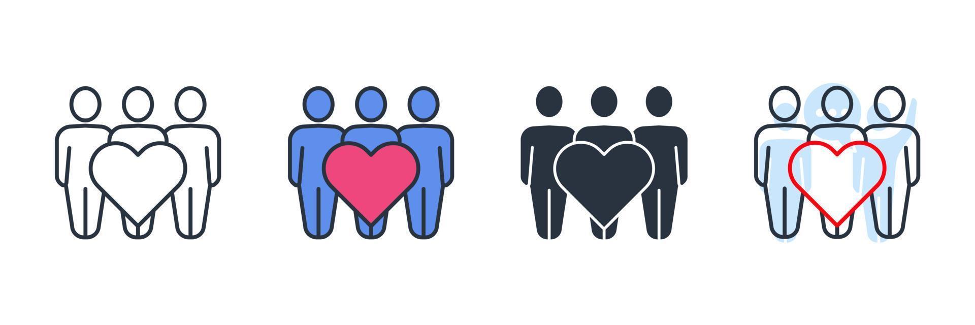 ilustración de vector de logotipo de icono de comunidad. plantilla de símbolo de personas y hogar para la colección de diseño gráfico y web