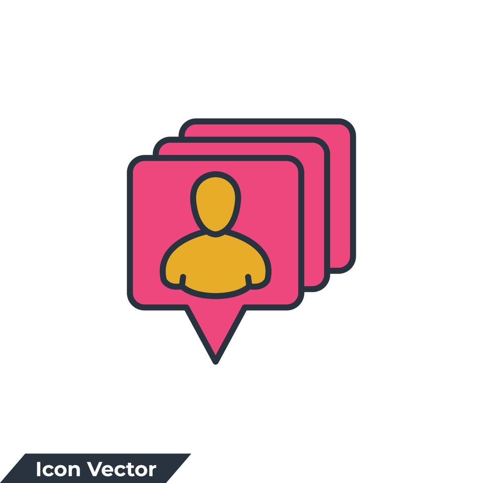 followers icon logo vector illustration. Social media notifications symbol template for graphic and web design collection