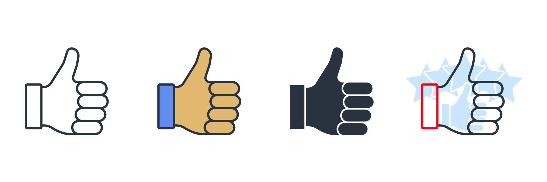 thumbs up icon logo vector illustration. like symbol template for graphic and web design collection