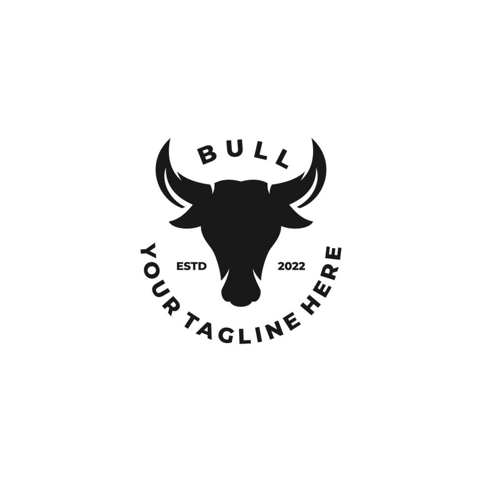 Bull simple flat logo vector